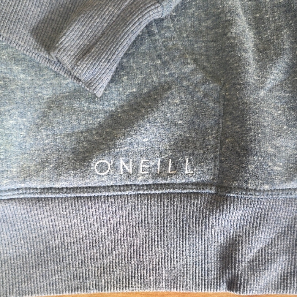 O'Neill Size Large Zip-Up Fleece Sweatshirt Hoodie Heathered Gray Surf - Picture 5 of 14